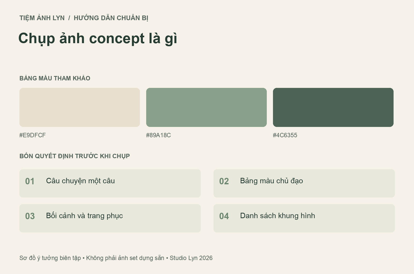 Sơ đồ bảng màu và các bước chuẩn bị chụp ảnh concept là gì