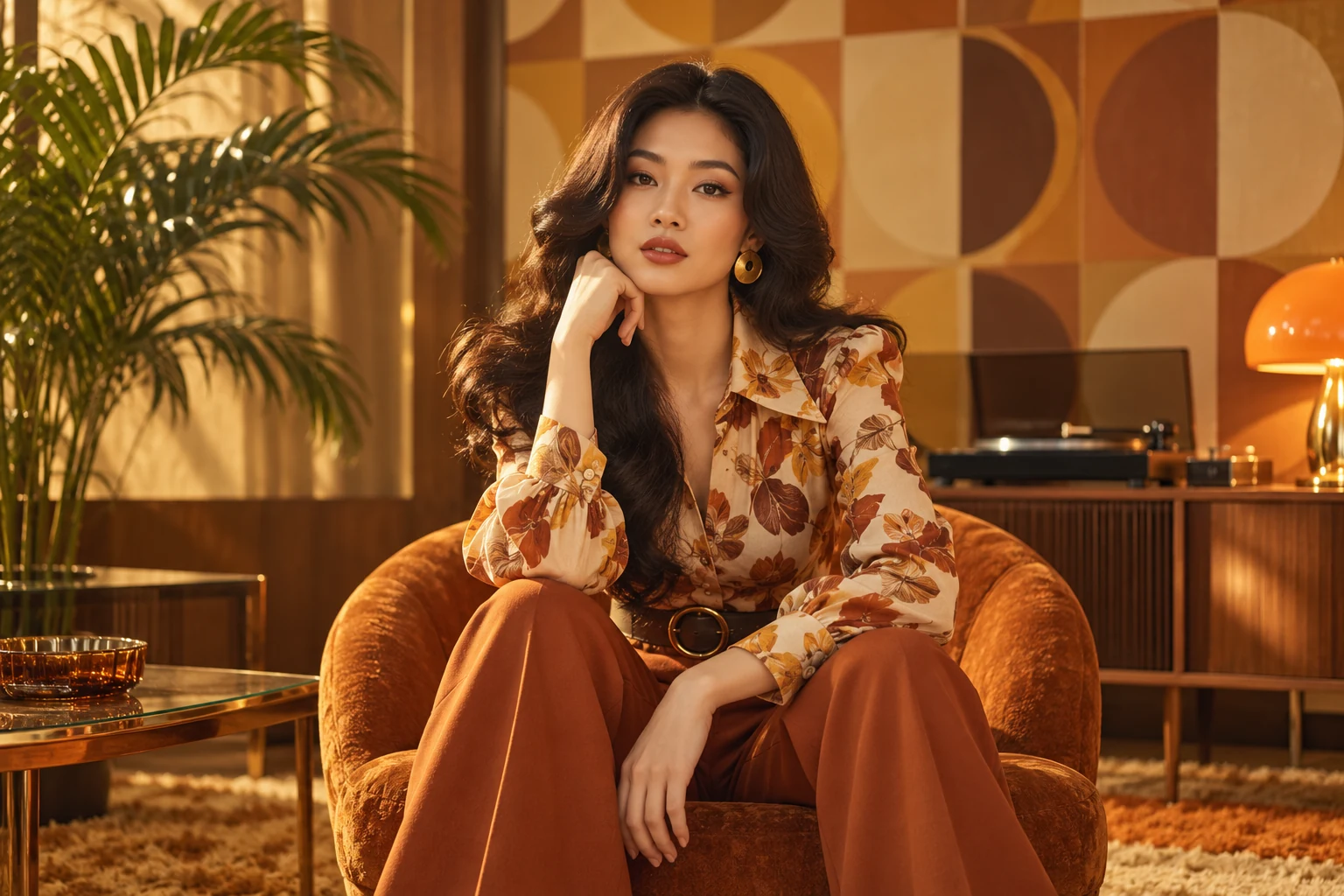 Chân dung với trang phục và bối cảnh theo phong cách retro — ảnh minh họa AI